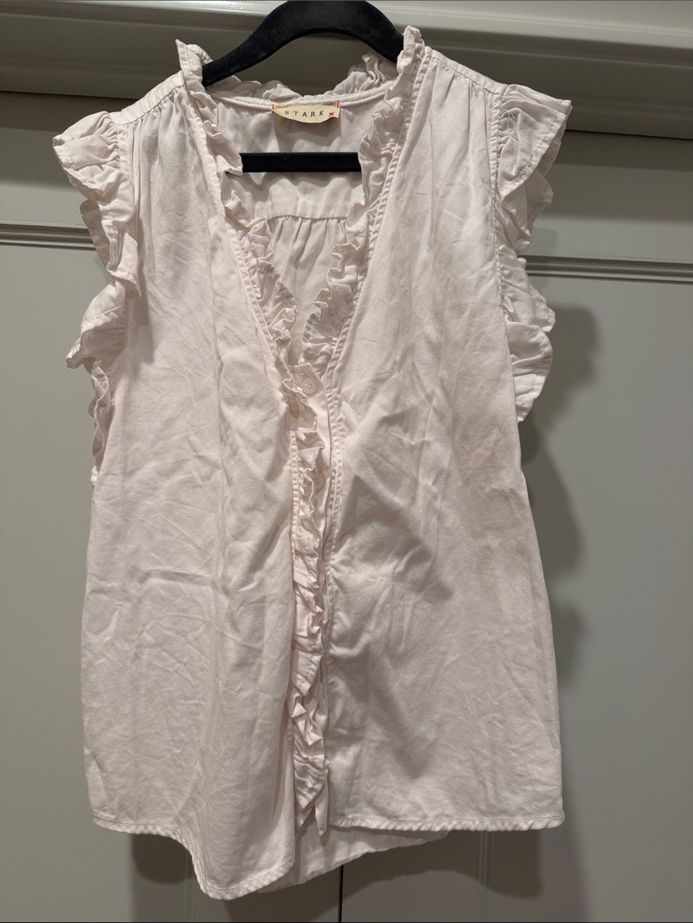 Stark X White Ruffle-Trim Sleeveless Blouse